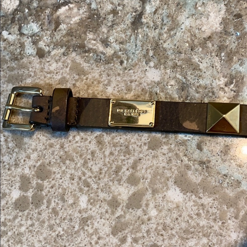 Michael Kors Camouflage print pyramid studded belt